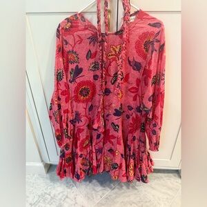 RHODE Pink and Red Patterned Dress